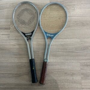 Wilson Blue and Brown Tennis Rackets